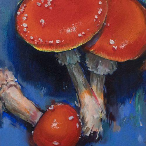 Kunstwerk - Amanita Gruppe blau von Maria Trezinski